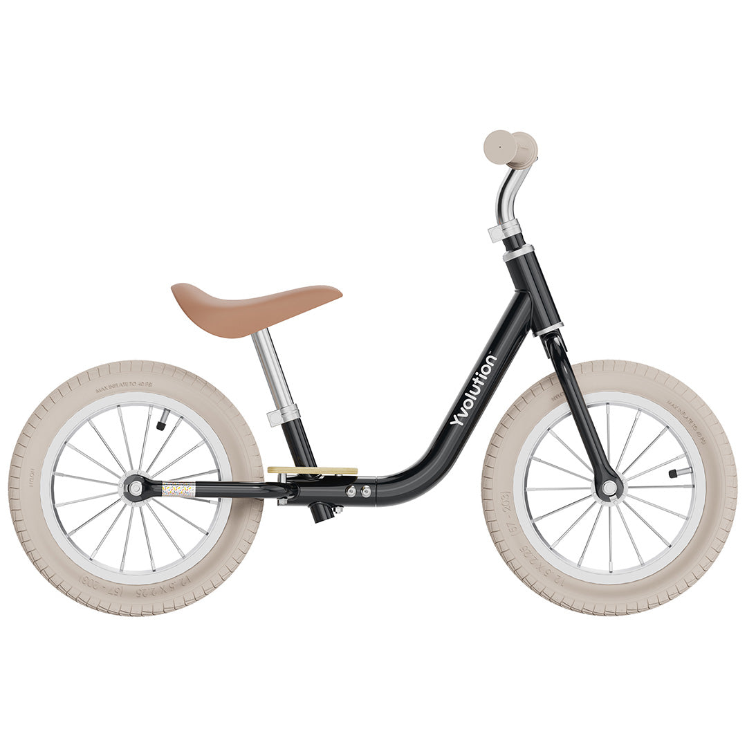 yvolution loopfiets classic balance bike air - zwart | 03YT52K4 | 