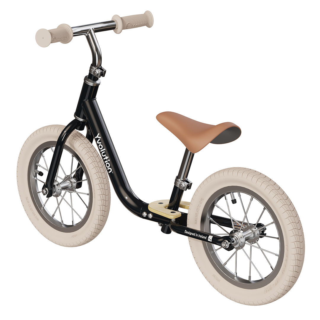 yvolution loopfiets classic balance bike air - zwart | 03YT52K4 | 2