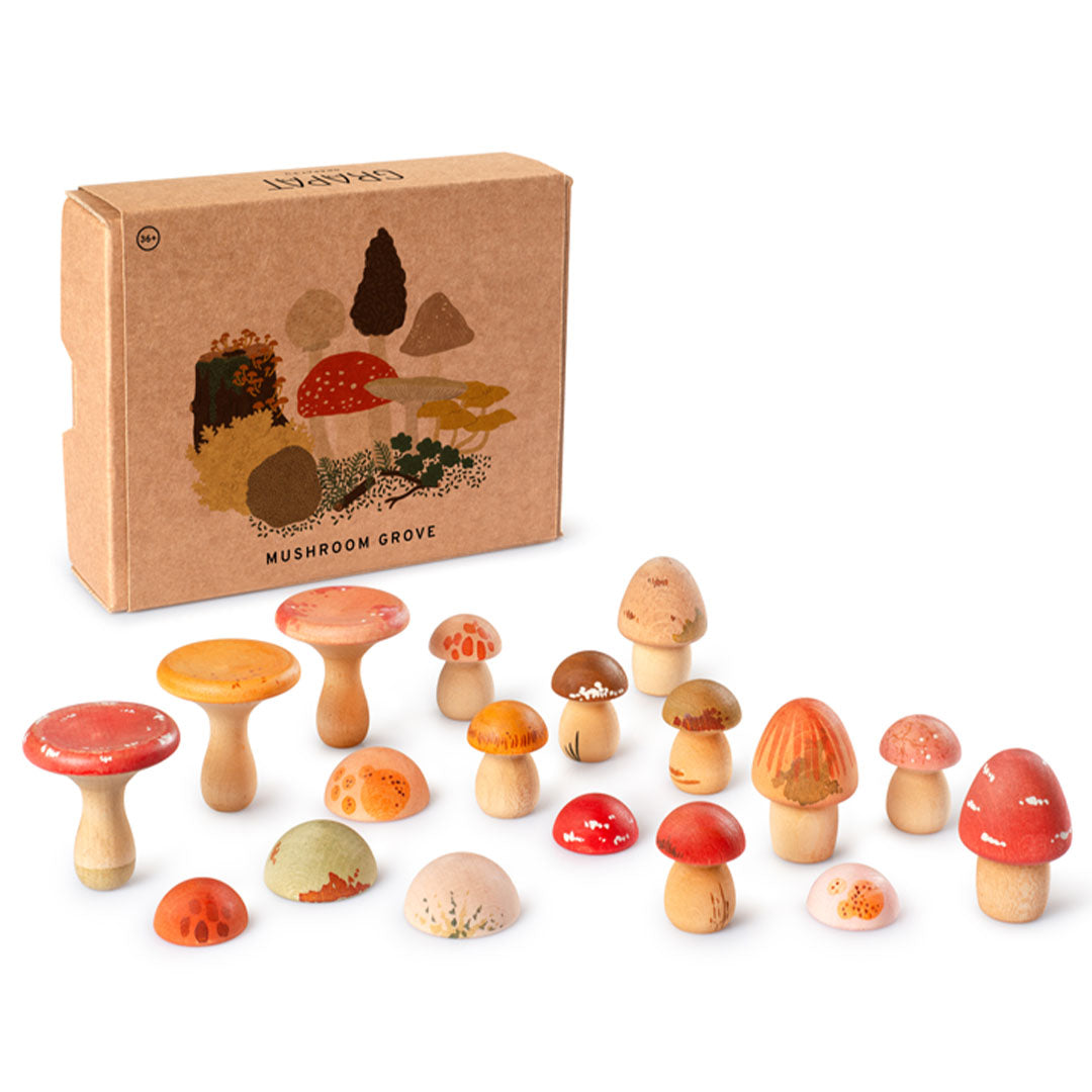 grapat houten paddenstoelen - 18st | 26-284 | 1