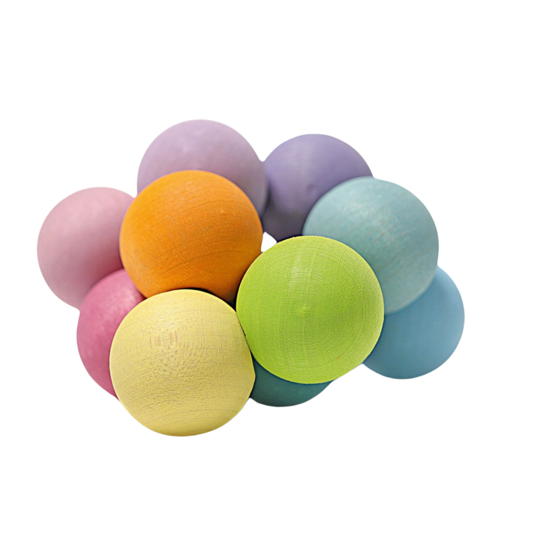 grimm's jouet de préhension bébé perles - pastel