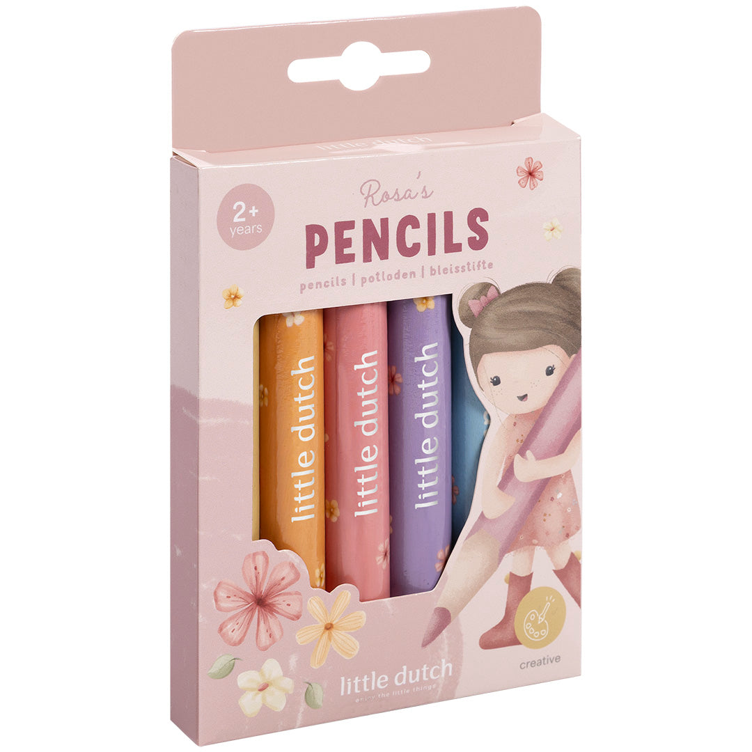 126725 | little dutch kleurpotloden rosa - meerkleurig - 6st | 1