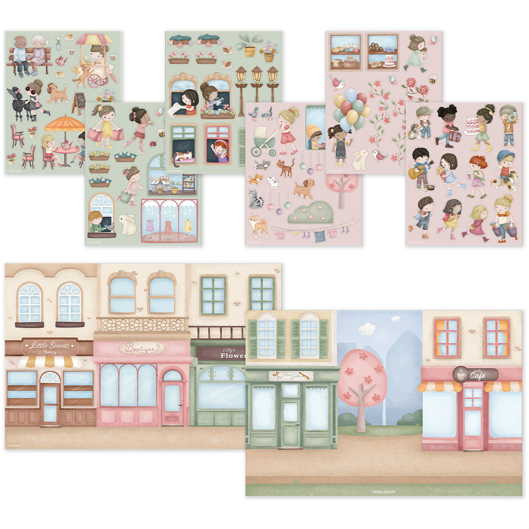 126763 | little dutch stickerboek rosa's shopping | 2