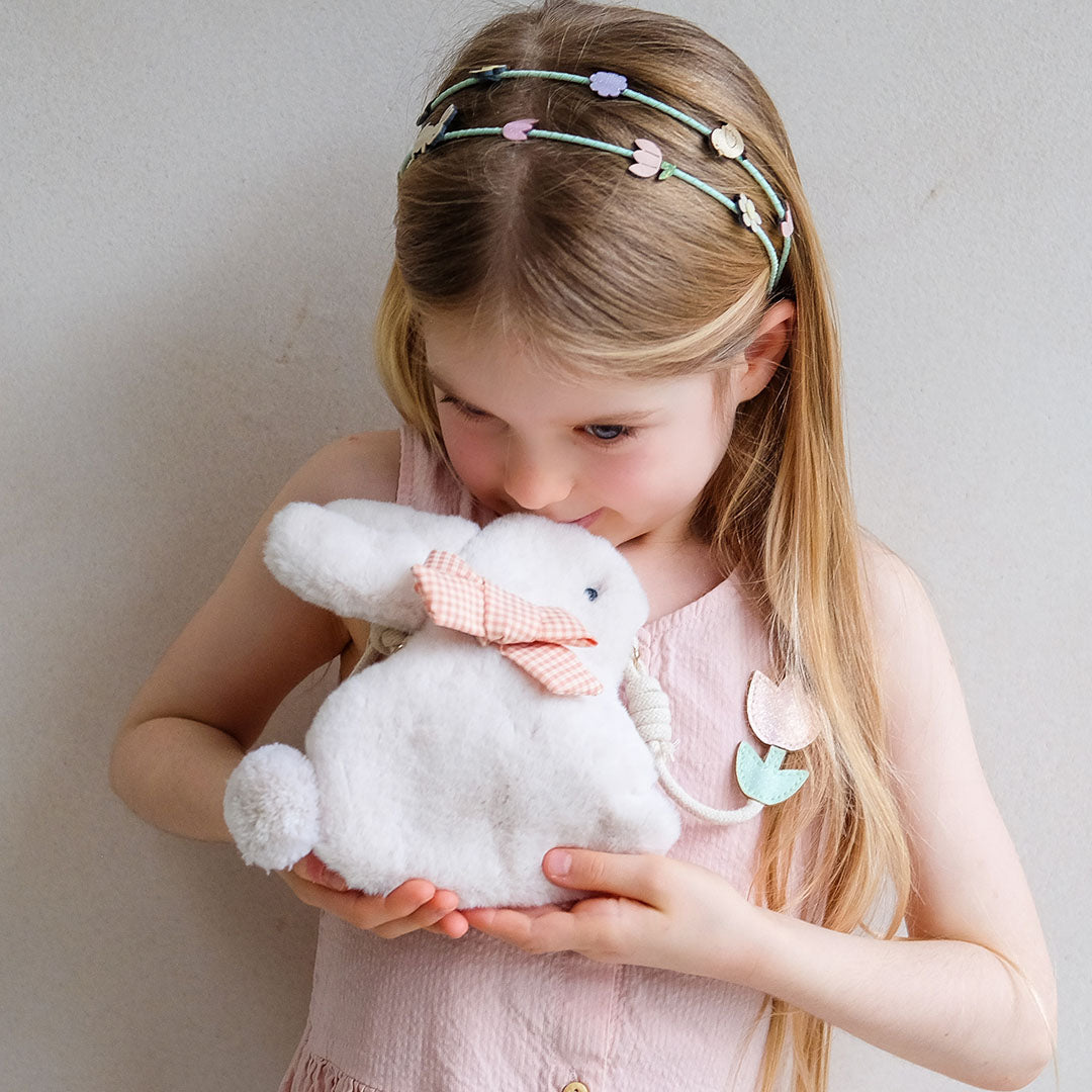 mimi & lula schoudertasje fluffy bunny - cream | 183002-32 | 2