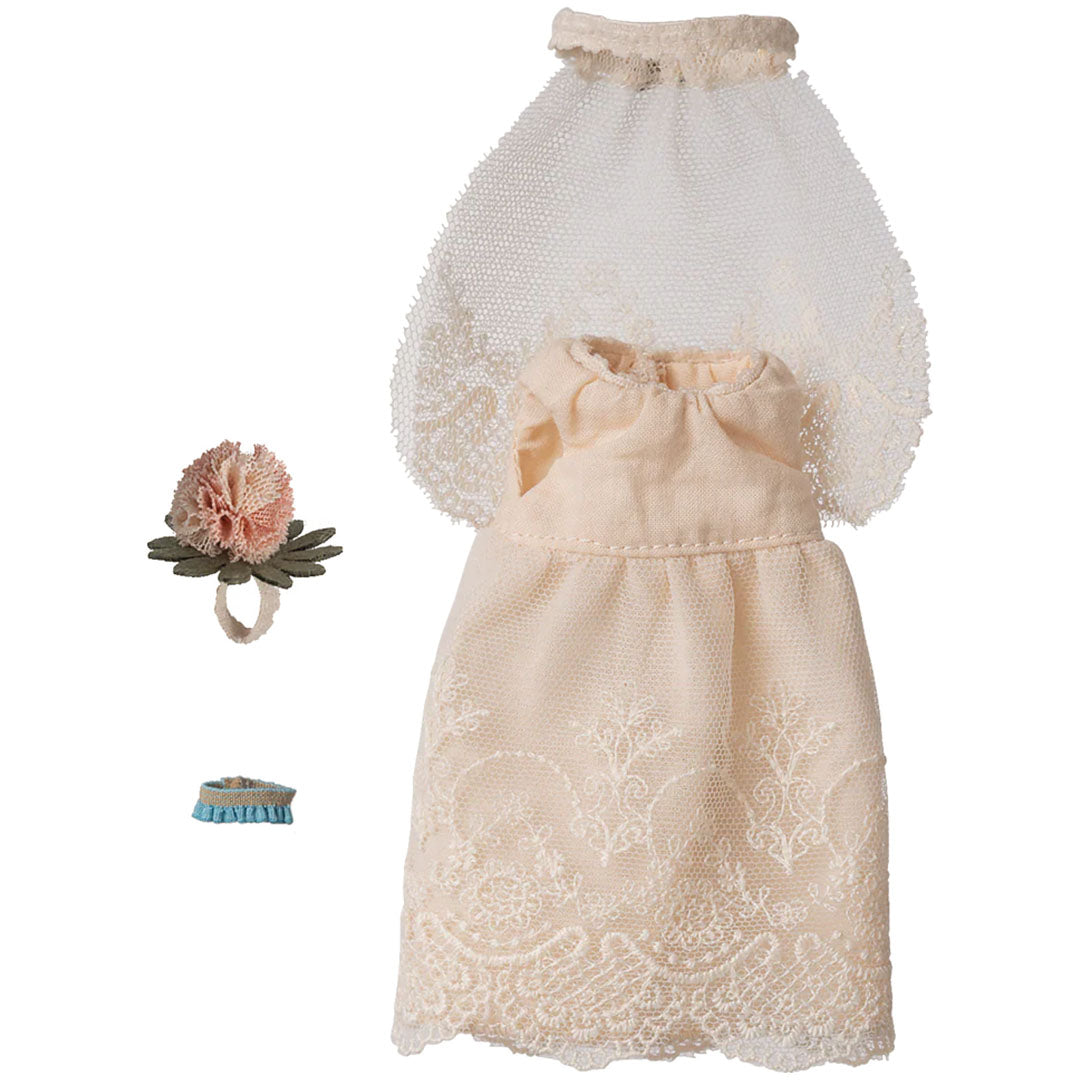 maileg poppenkleding trouwjurk - moeder muis | 17-6301-00 | 1