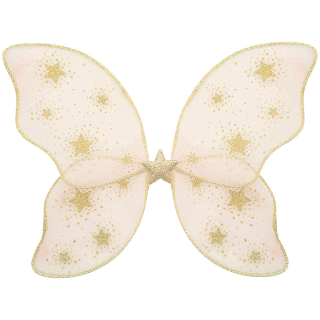 mimi & lula roze feeënvleugels met gouden glittersterren.
