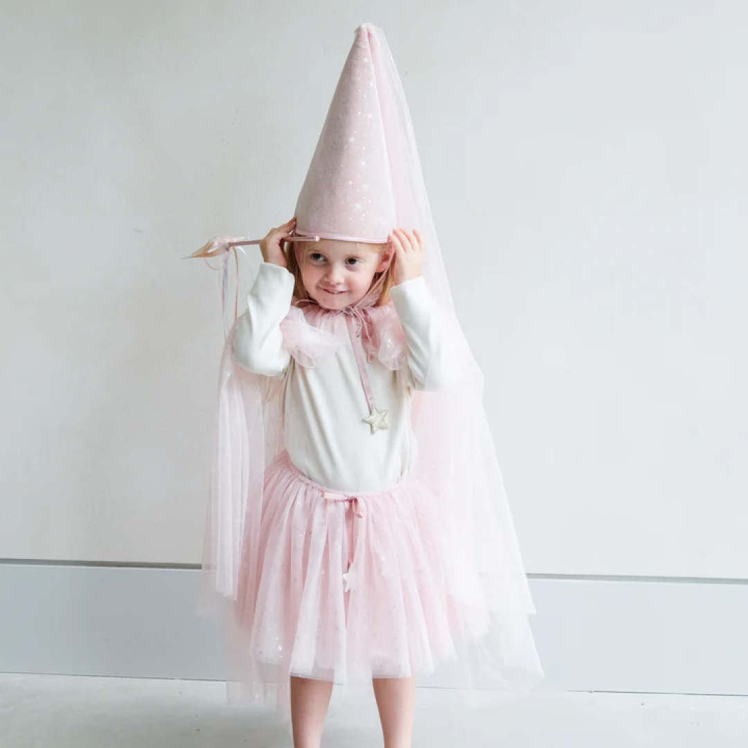 mimi & lula verkleedcape shimmer princess tulle - pink | 175010-04 | 1