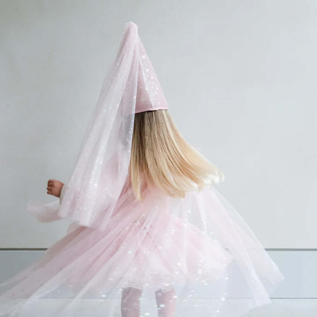 mimi & lula verkleedcape shimmer princess tulle - pink | 175010-04 | 2