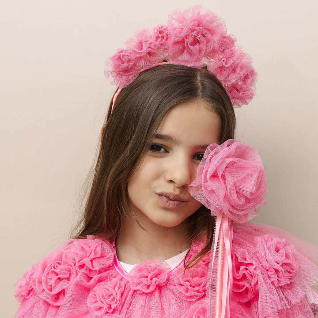mimi & lula verkleedcape ruffle flower - pink | 175018-04 | 2