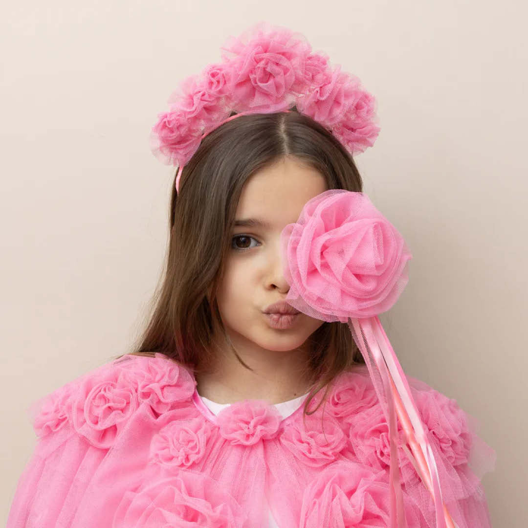 mimi & lula toverstaf ruffle flower - pink | 175020-04 | 1