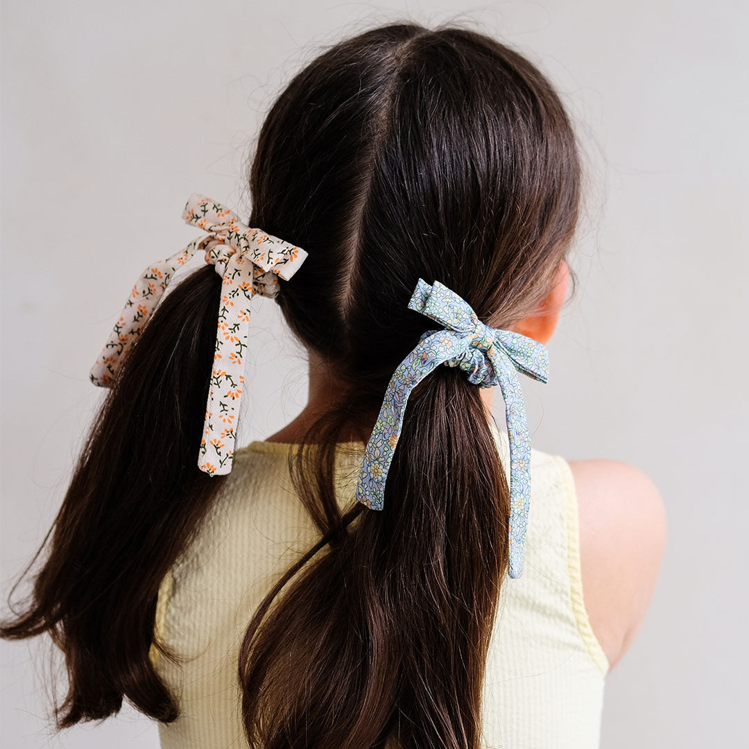 mimi & lula haarelastiekjes floral bow scrunchies - 4st | 182030-23 | 2