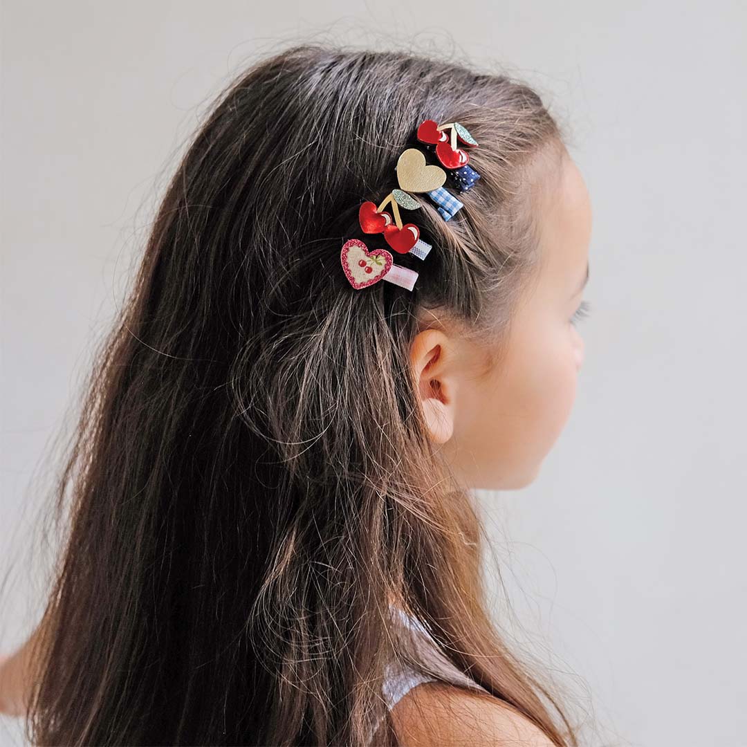 mimi & lula haarclipjes red cherries mini - 8 st | 182067-14 | 3