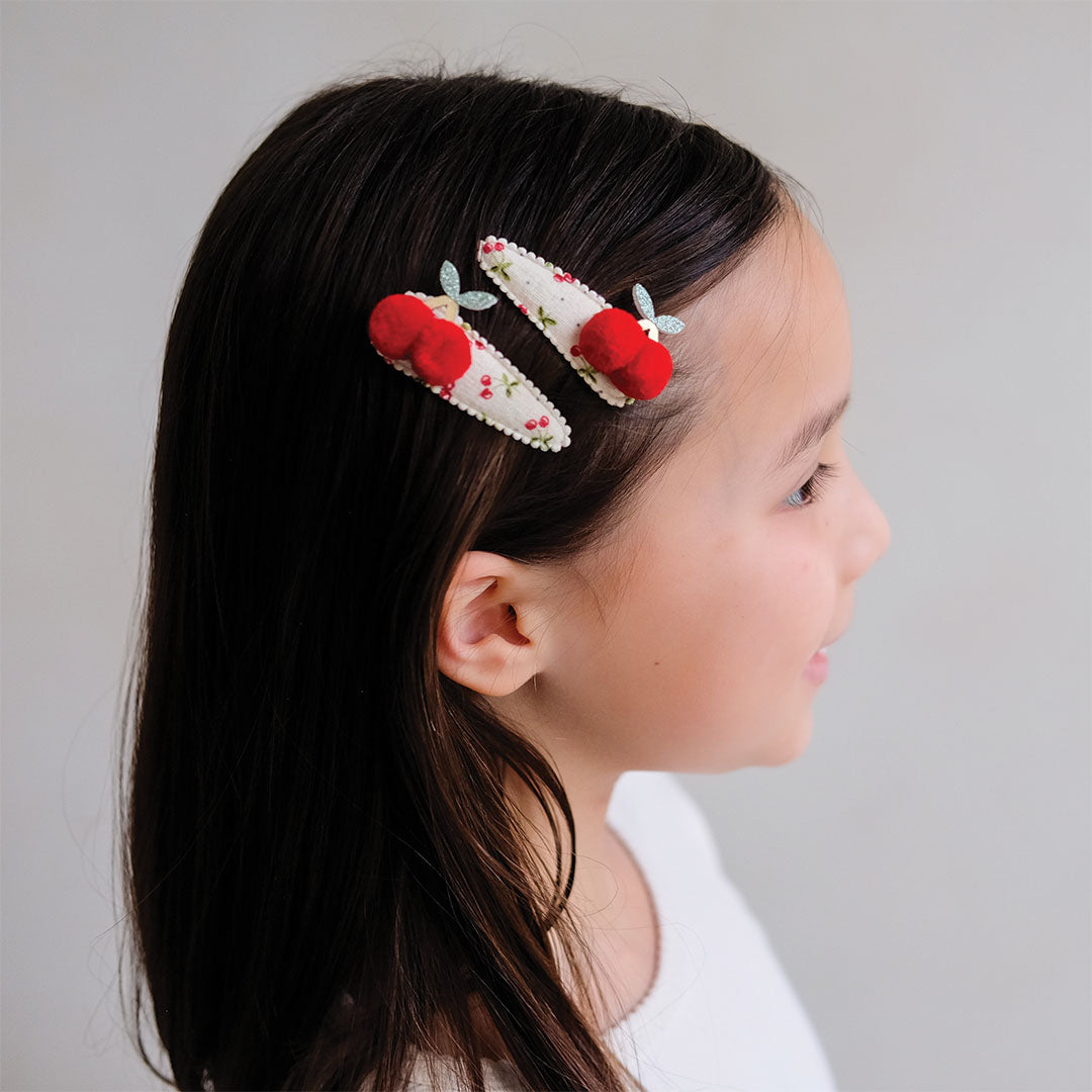 mimi & lula haarspeldjes pom pom cherries - 2 st | 182072-14 | 2