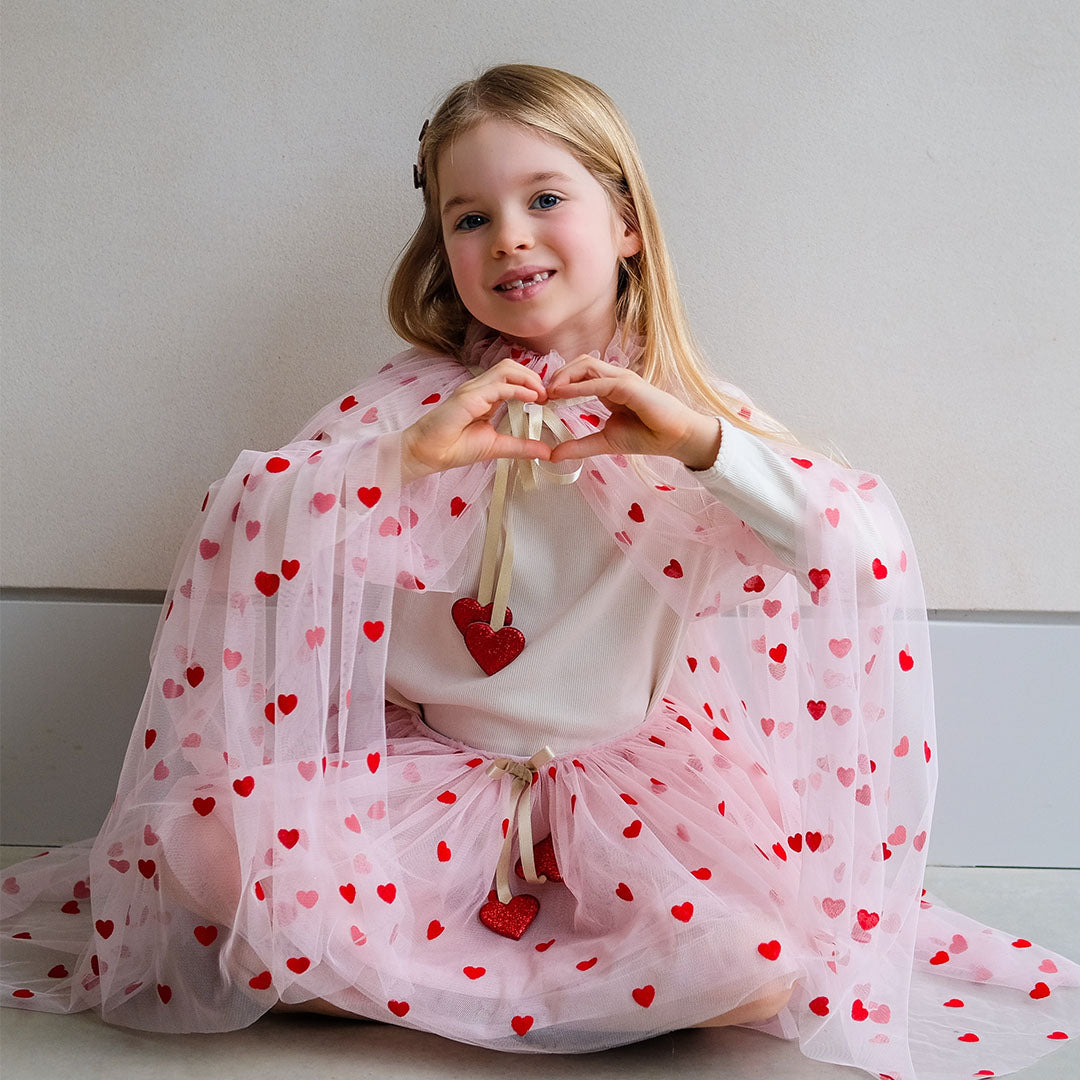 mimi & lula verkleedcape heart - pink multi | 185003-27 | 4