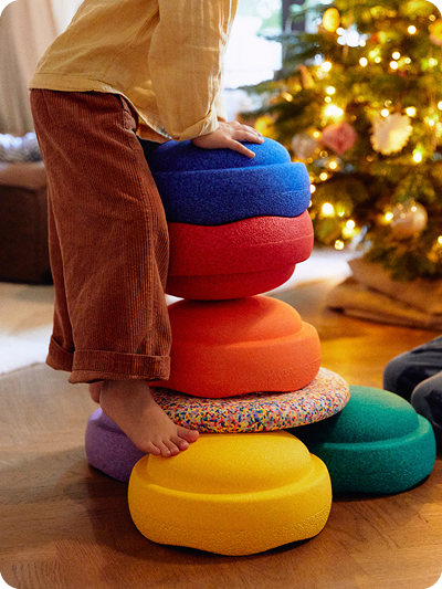 Bouwen en spelen met de Stapelstein original stenen in regenboog | 1