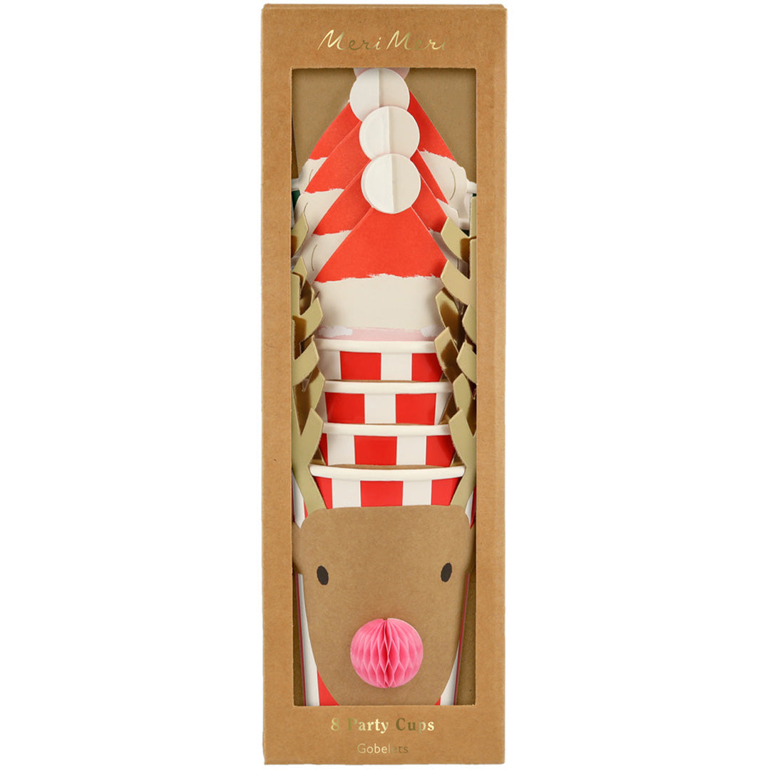 meri meri bekers honingraat kerst - 8st | 270040 | 2
