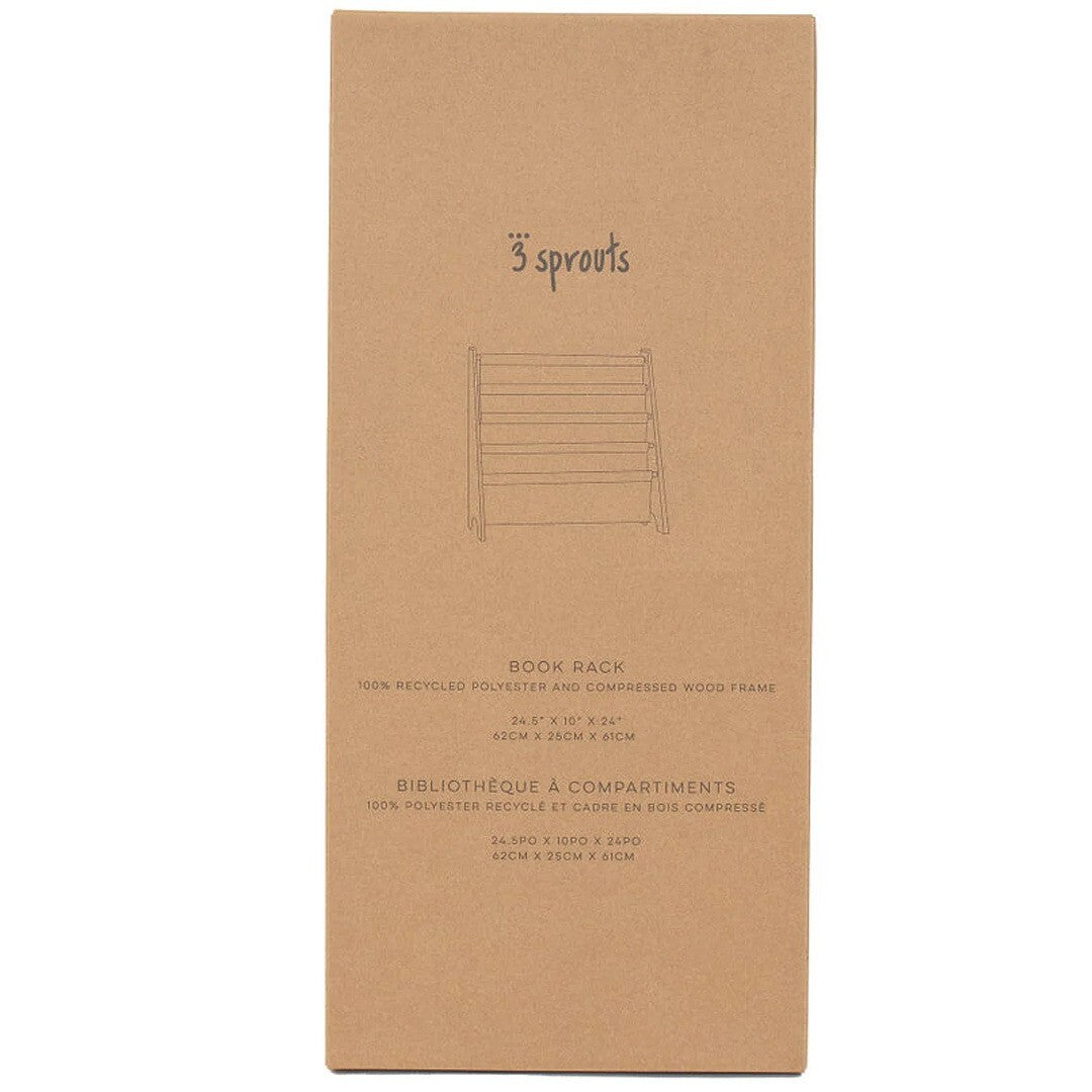 3 sprouts kinderboekenrek - beige checkerboard | 107-016-020 | 3