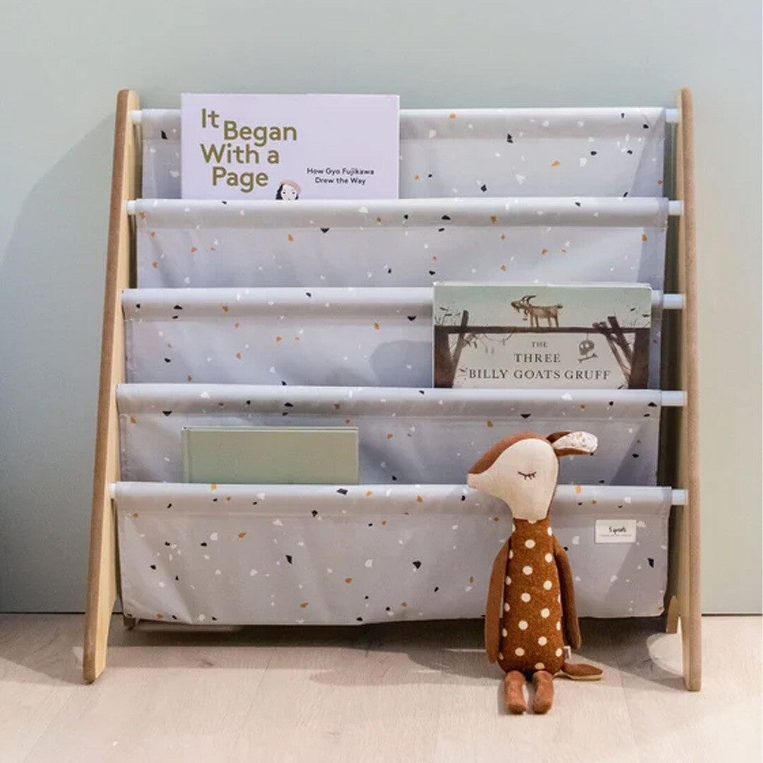 3 sprouts kinderboekenrek terrazzo light grey | 107-016-013 | 1