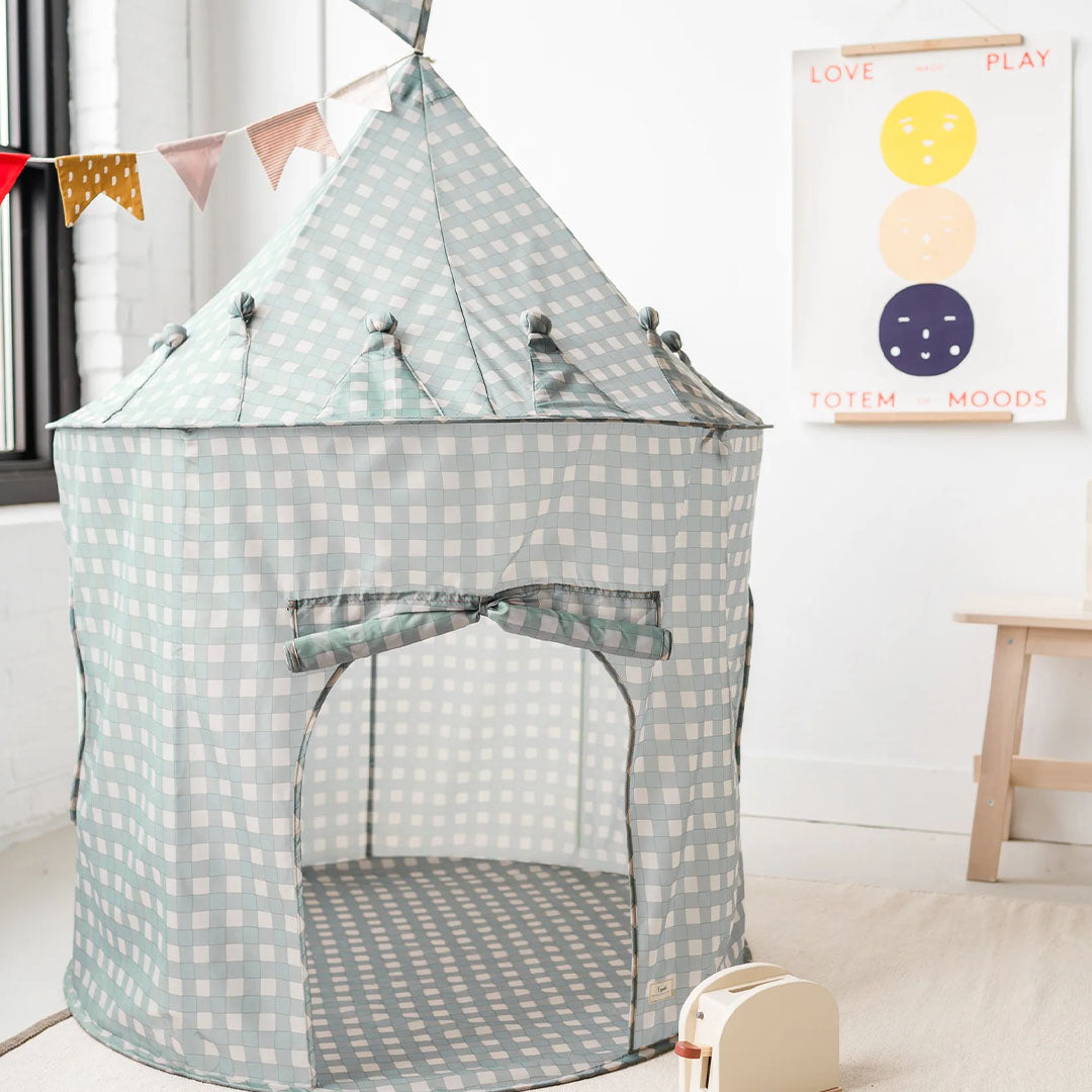 3 sprouts speeltent kasteel - gingham blue | 107-025-009 | 1