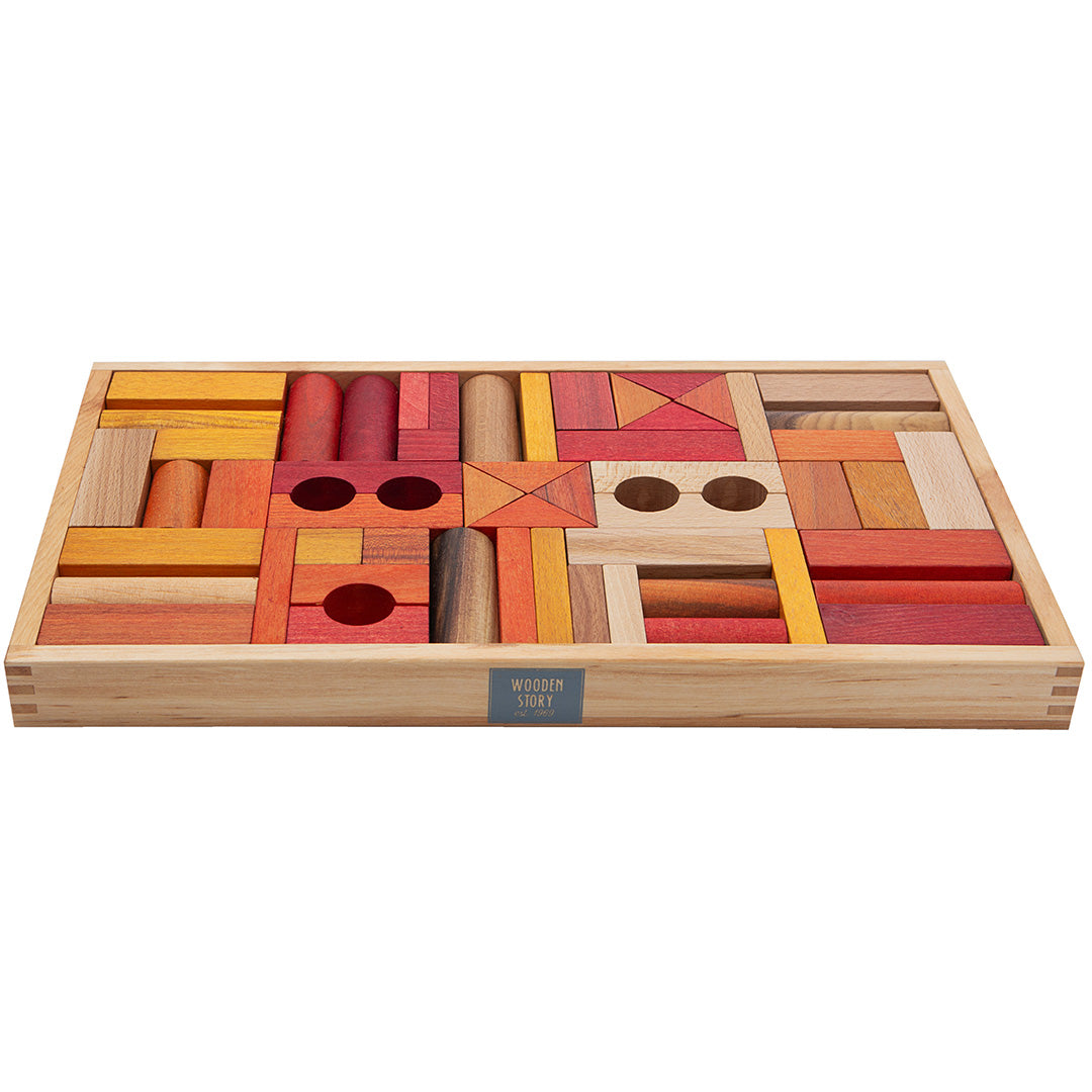 wooden story stapelblokken - warm - 54st | WS144 | 2