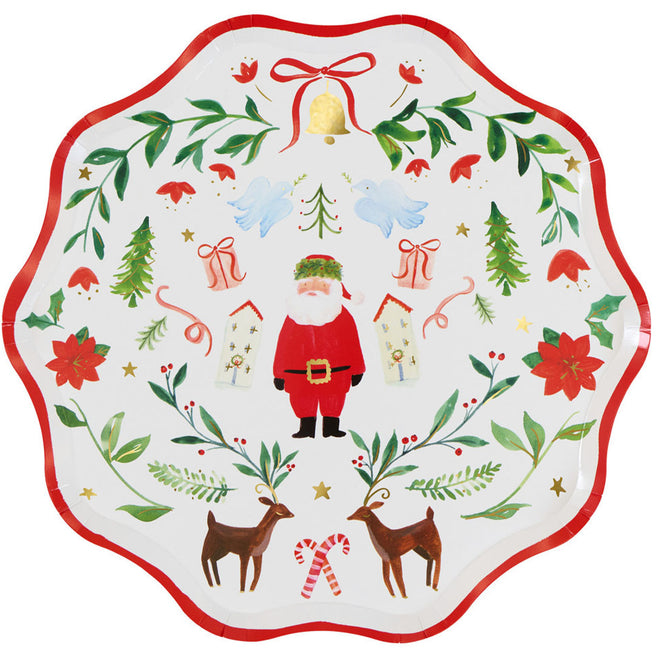 meri meri borden foliage santa - groot - 8st | 303666