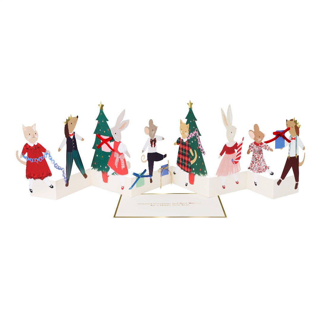 meri meri uitvouwbare kaart kerstdieren | 306429 | 