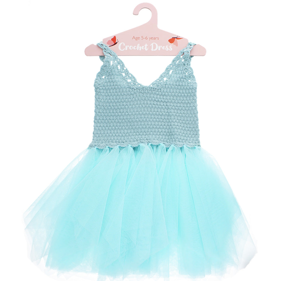 30918 | rex london verkleedjurk gehaakt - aquablauw - 5-6 jaar | 1