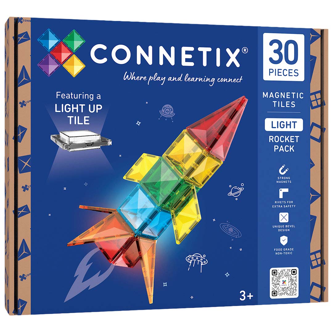 connetix magnetische tegels lichtgevende raketset - 30st | CT-L-00030-RO | 