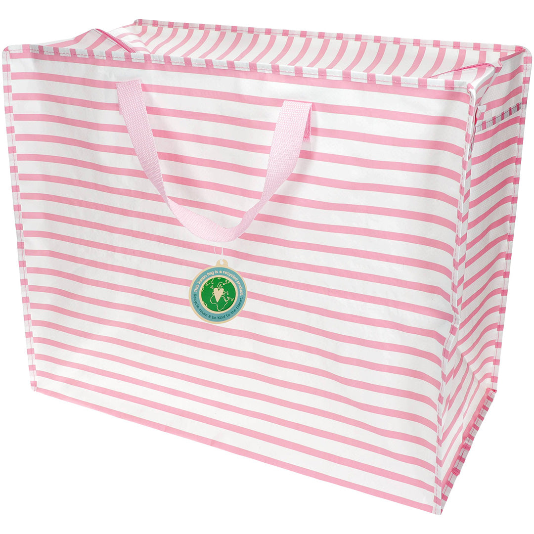 rex london jumbo opbergtas pink stripes | REX31875 | 1