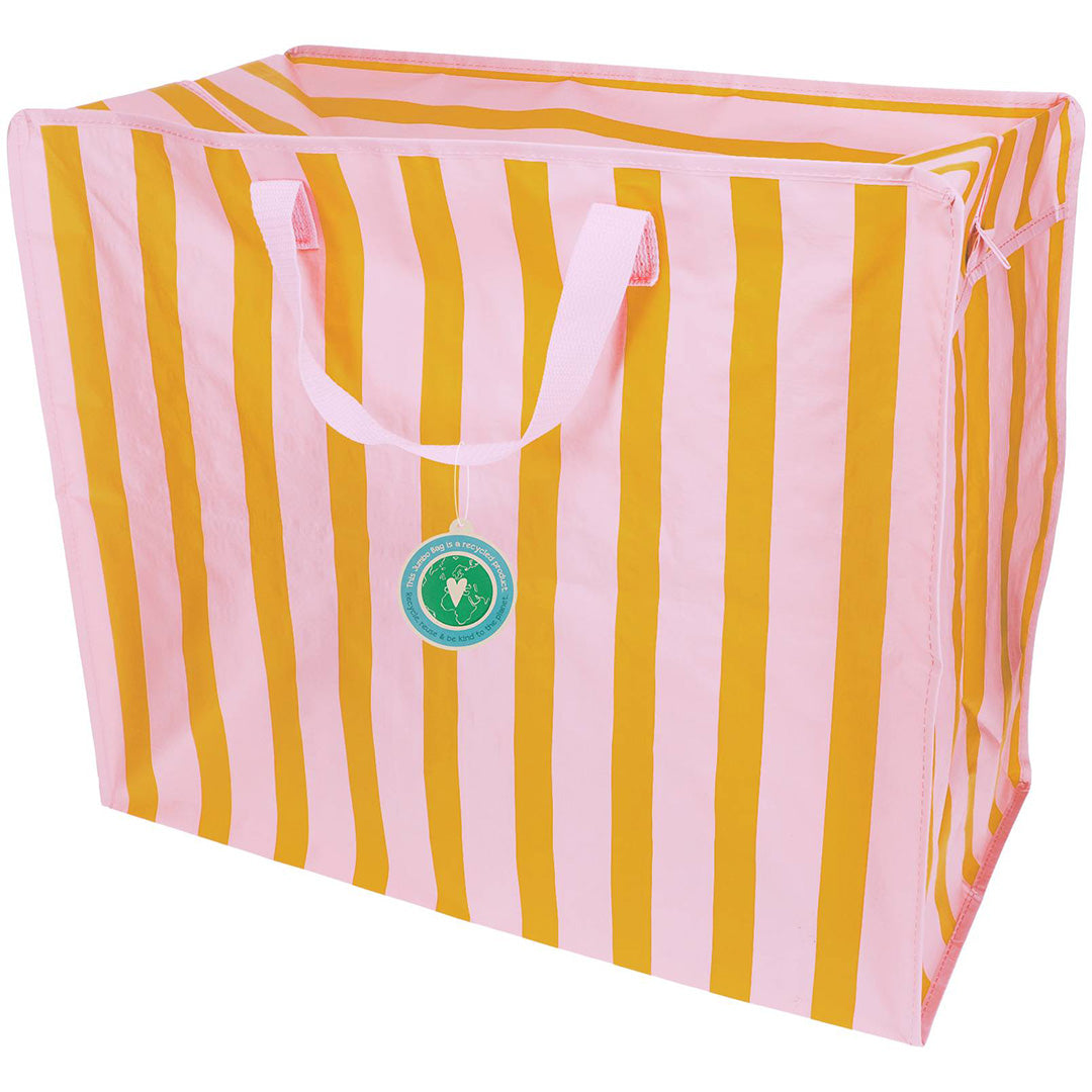 rex london jumbo opbergtas pink with orange stripe | REX32262 | 1