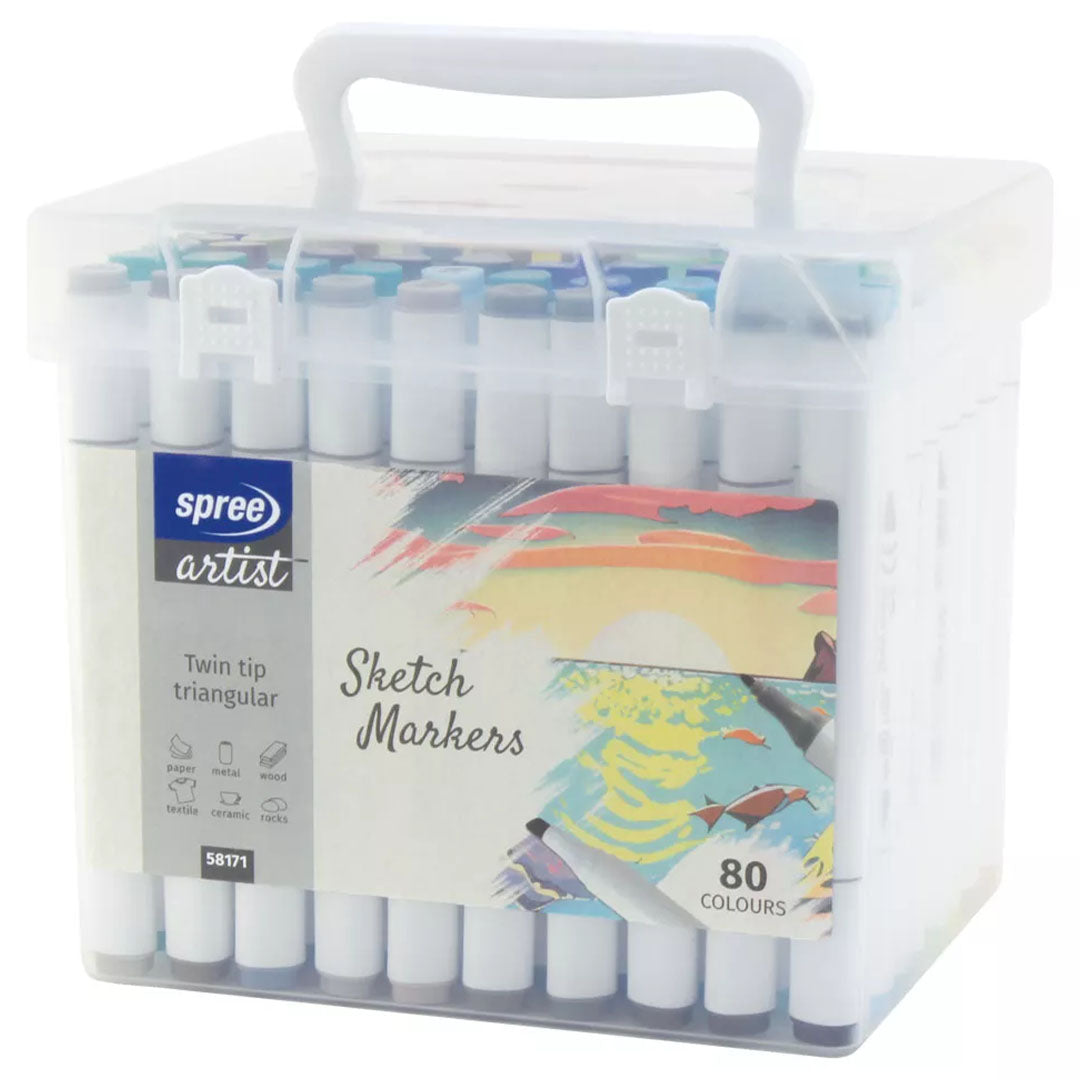 spree sketch alcohol markers - schuine- & ronde punt - 80st