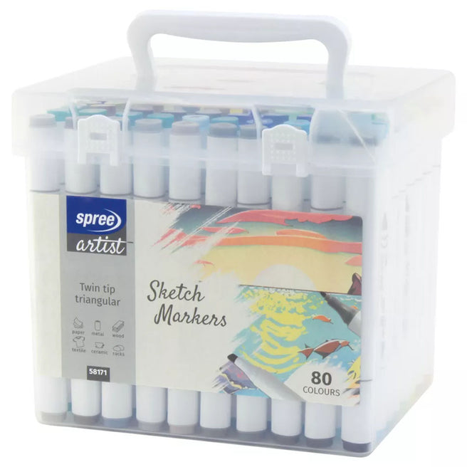 spree sketch alcohol markers - schuine- & ronde punt - 80st