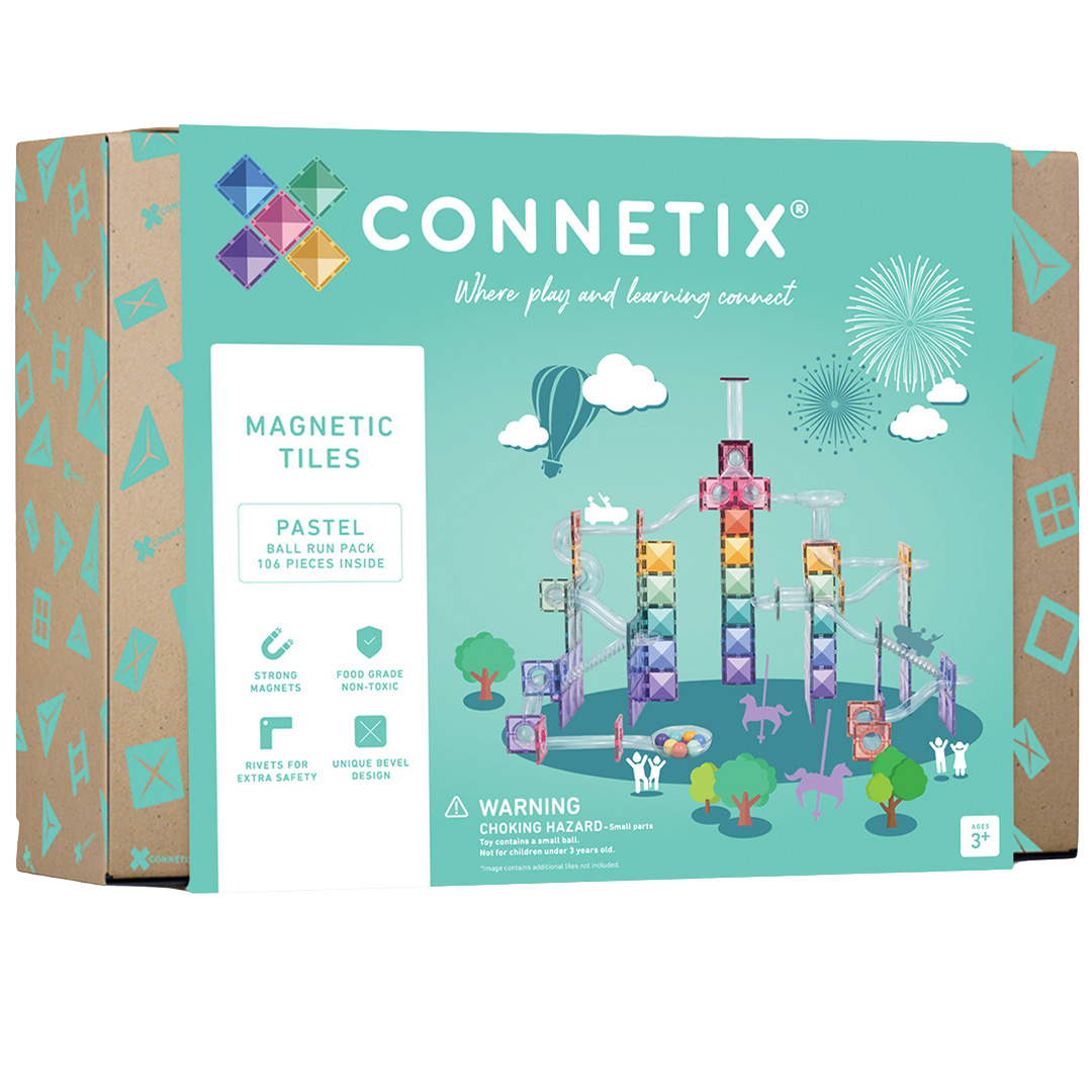 connetix magnetische tegels knikkerbaan - pastel - 106st   | CON-EU-P106BR | 16