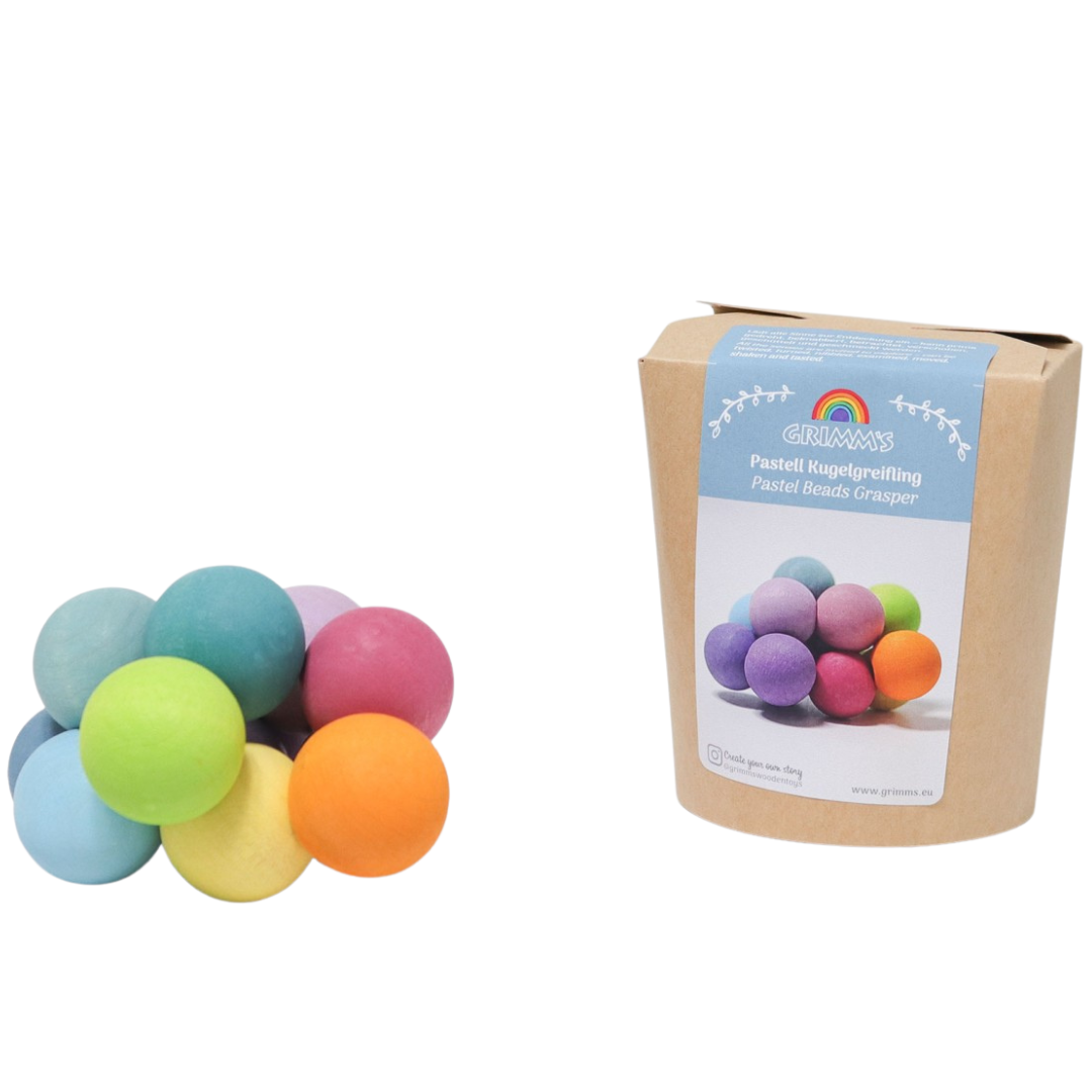 grimm's jouet de préhension bébé perles - pastel