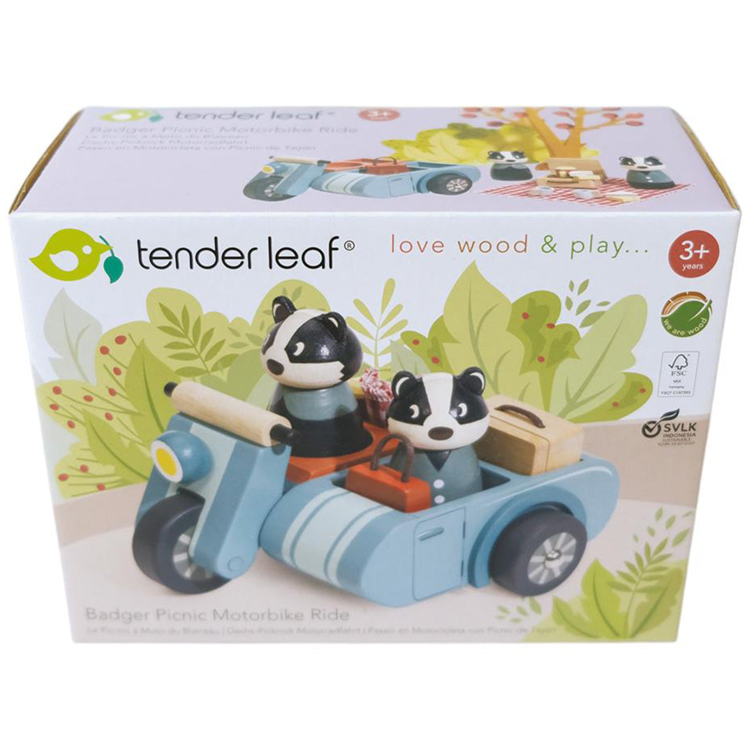 tender leaf toys speelset - badger picnic motorbike ride | 4608375 |  4