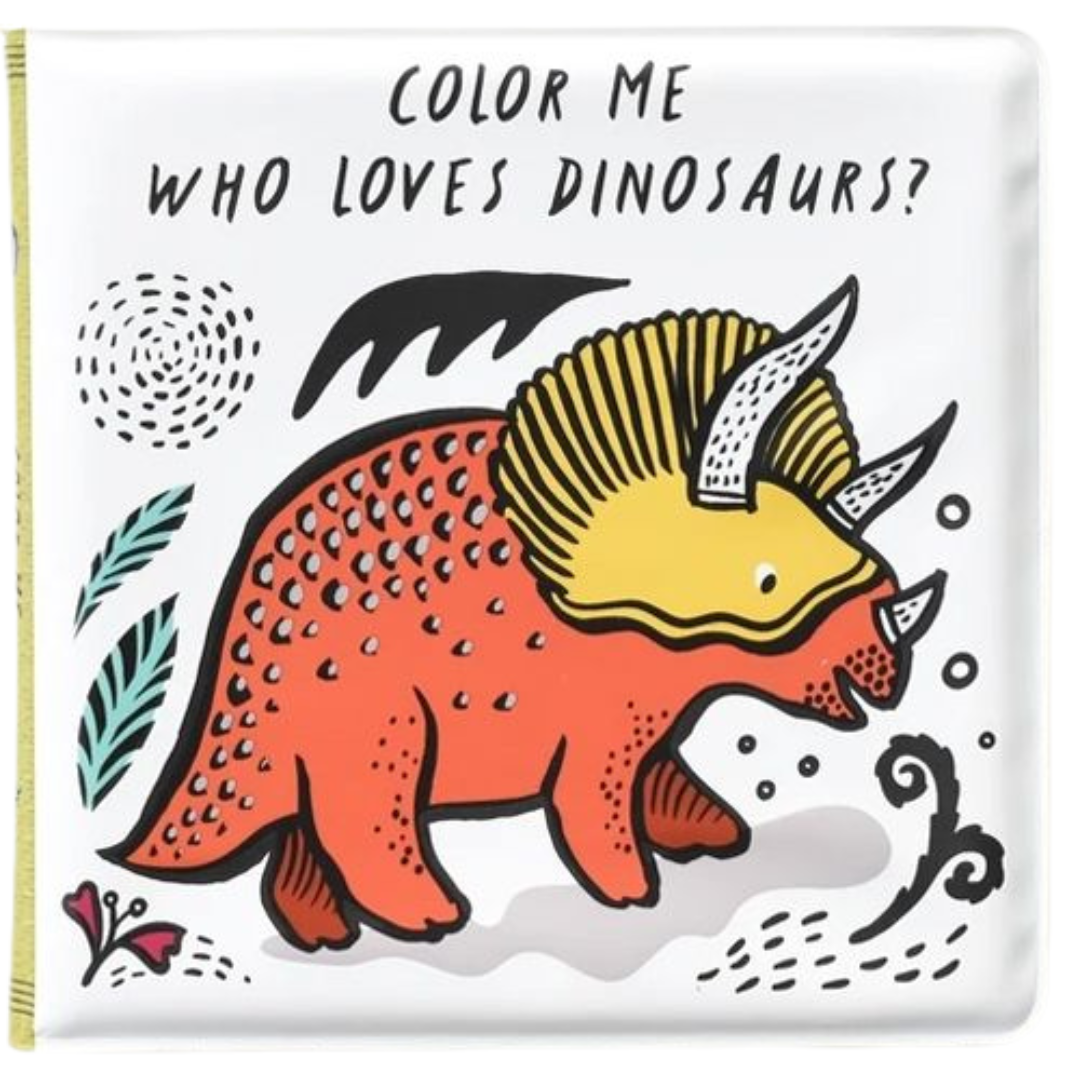 wee gallery livre de bain colour me - who loves dinosaurs?