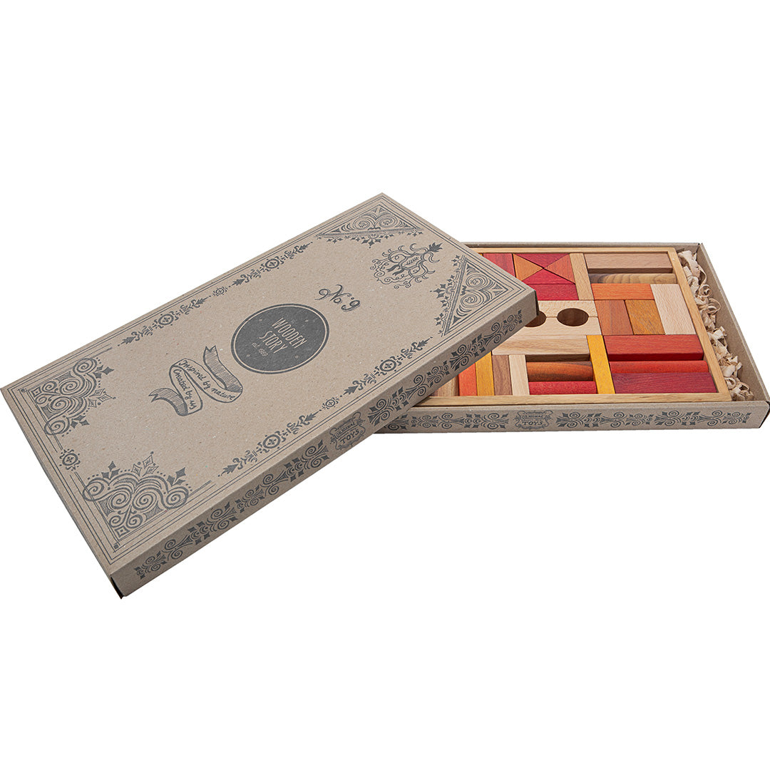 wooden story stapelblokken - warm - 54st | WS144 | 3