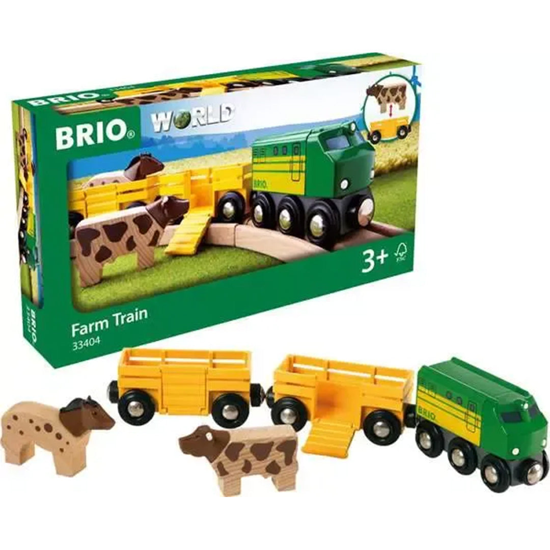 brio train avec animaux de la ferme - 5 pièces