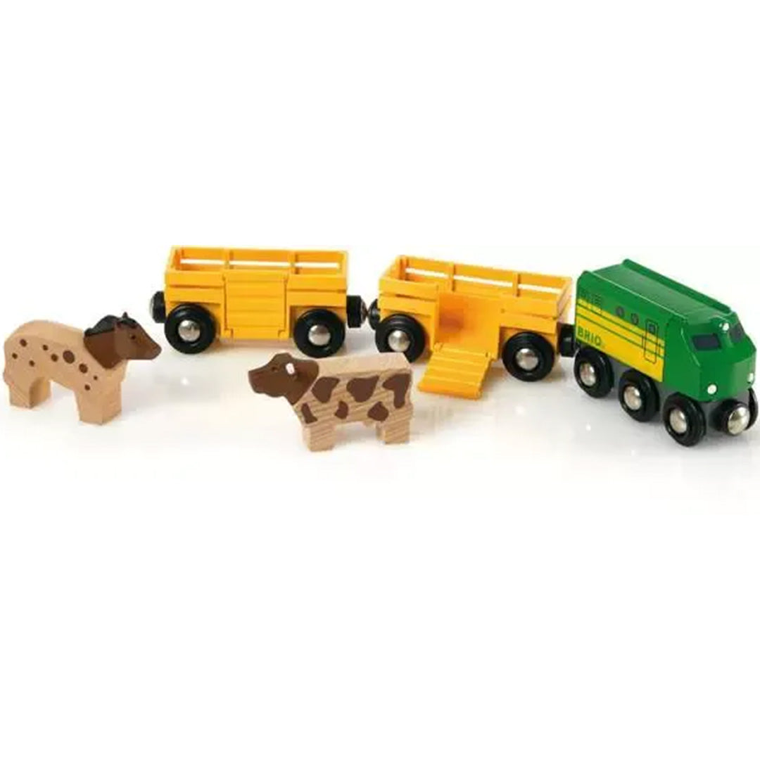brio train avec animaux de la ferme - 5 pièces