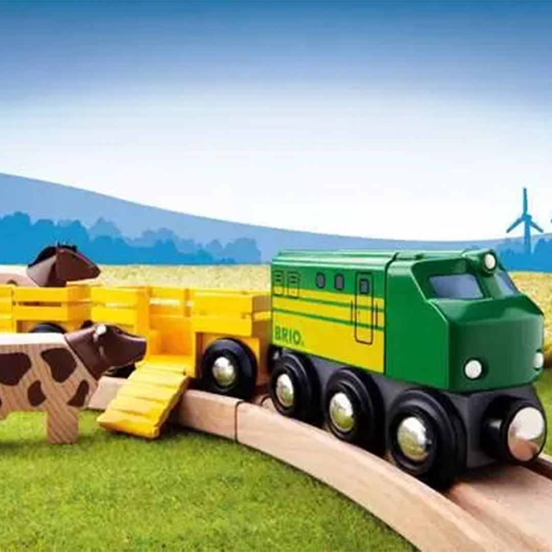 brio train avec animaux de la ferme - 5 pièces