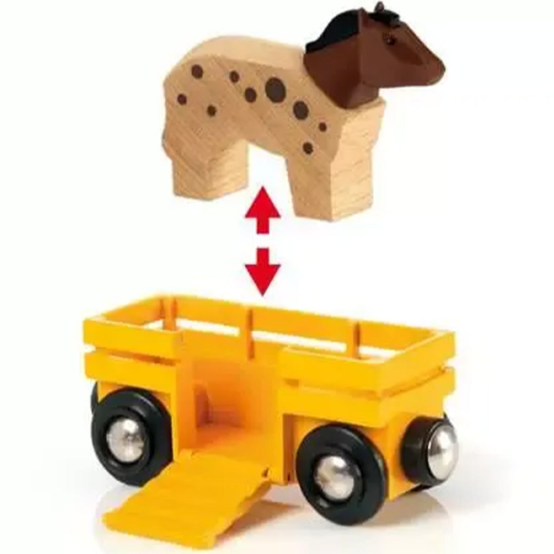 brio train avec animaux de la ferme - 5 pièces