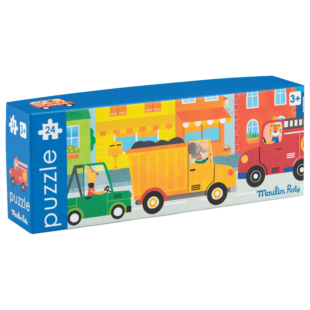 moulin roty puzzel les popipop - voertuigen - 24st | 661378 | 1