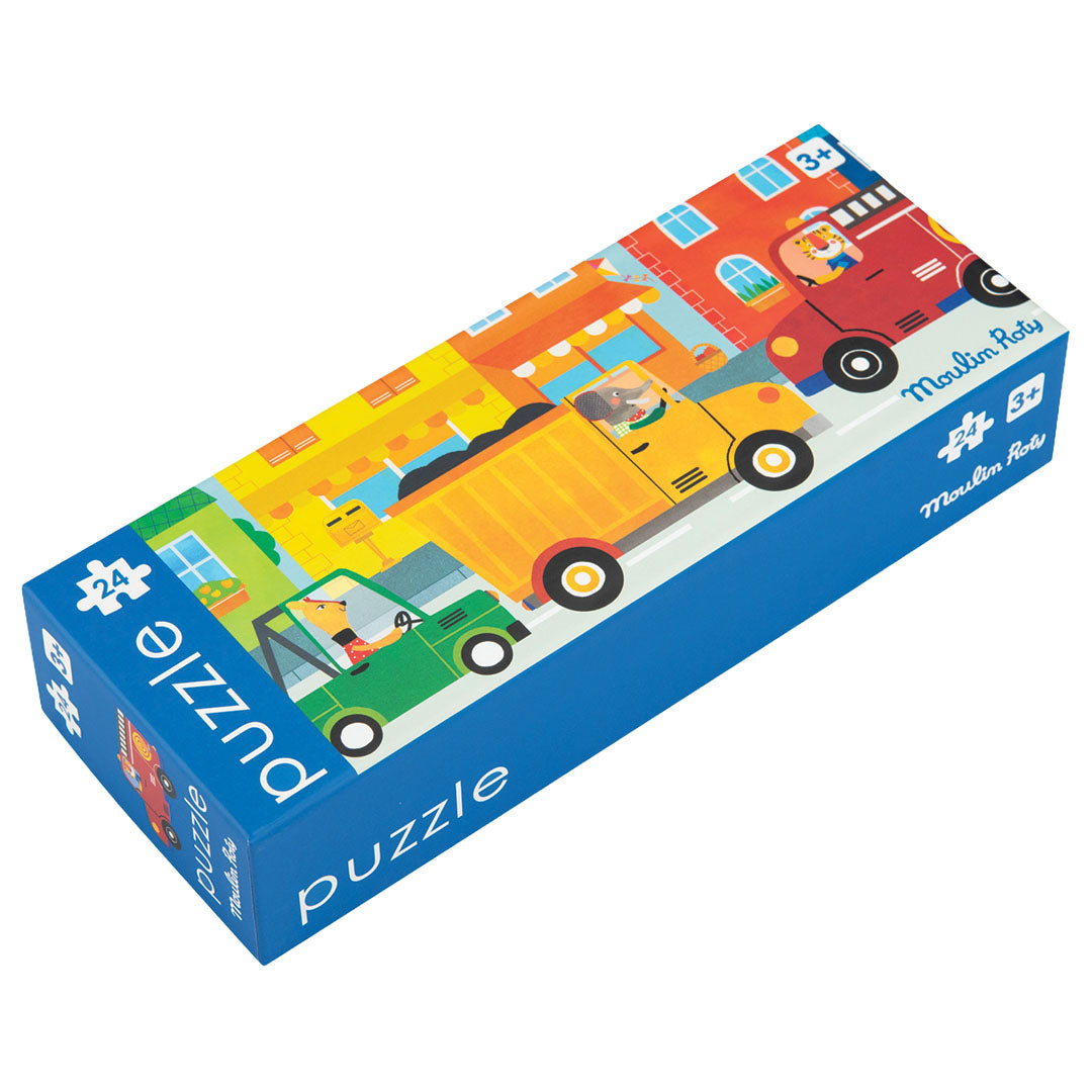 moulin roty puzzel les popipop - voertuigen - 24st | 661378 | 4