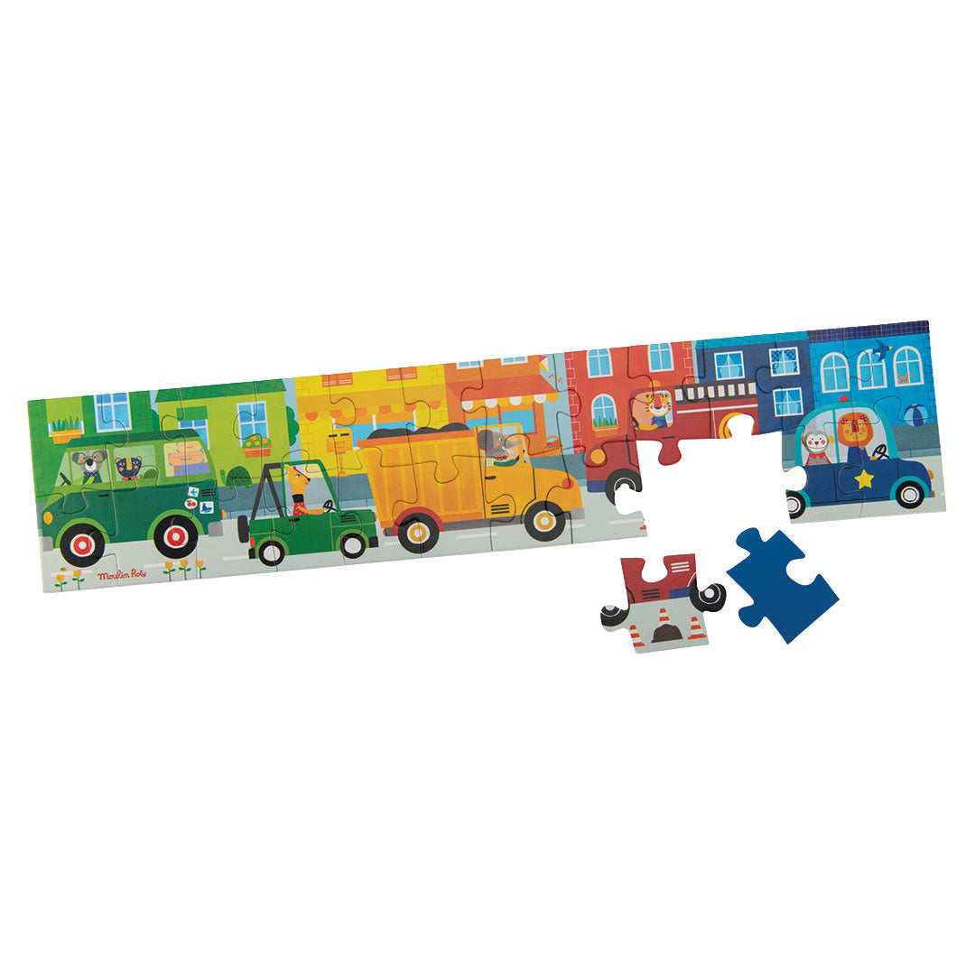 moulin roty puzzel les popipop - voertuigen - 24st | 661378 | 2