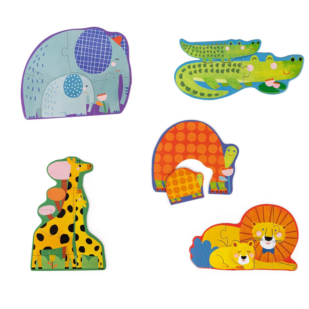 moulin roty puzzel 5 formaten les toupitis - dieren - 2,3,4,5,6 st | 679107 | 2