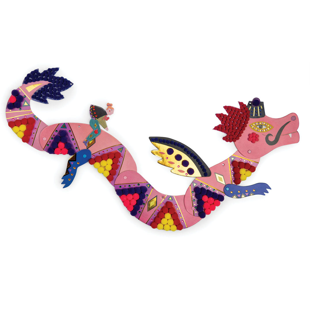 moulin roty knutselset pompons les comètes filantes - draak | 687012 | 4