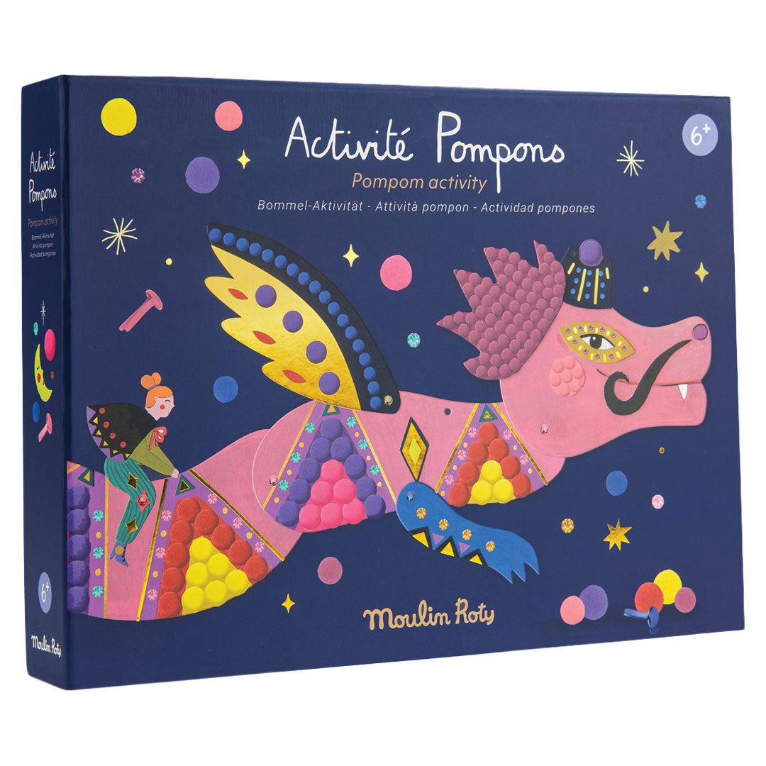 moulin roty knutselset pompons les comètes filantes - draak | 687012 | 1