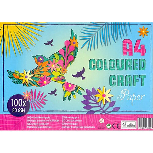 A4 knutselpapier 80 gsm in 5 kleuren - 100st | SC930 | 0