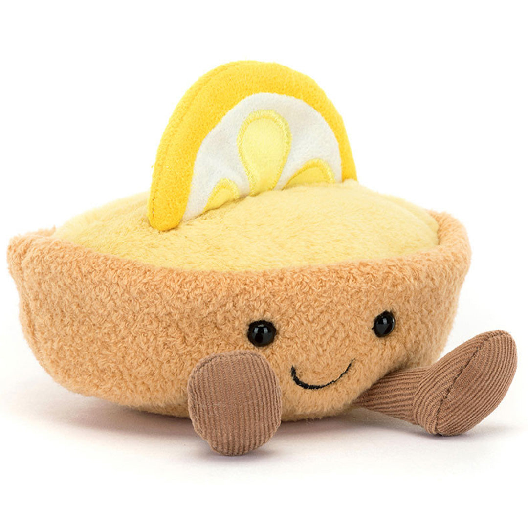 jellycat amuseables knuffeltaartje met citroen - 11 cm