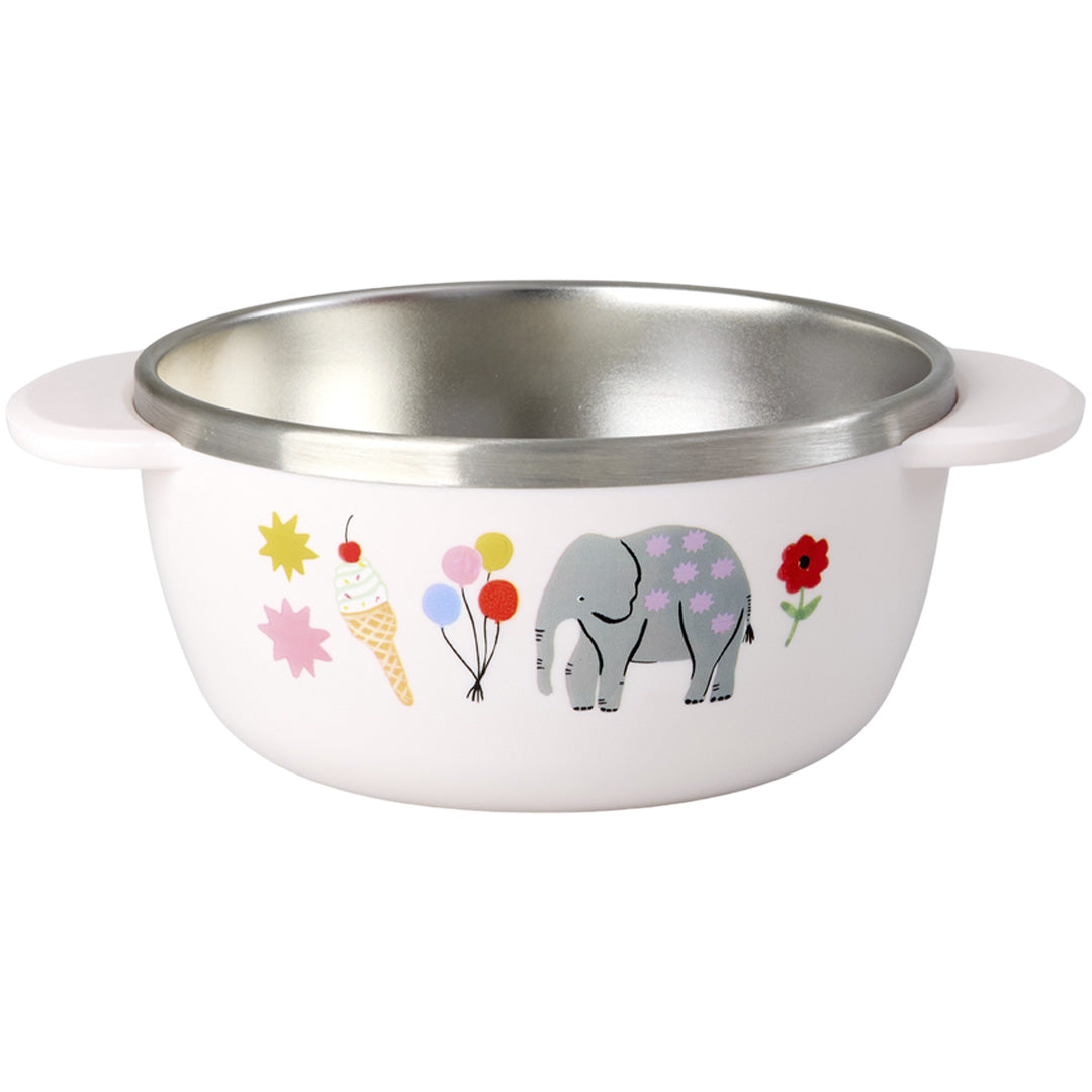 rice roze rvs kinderkom met olifant, ijsje en ballonnen decoratie.