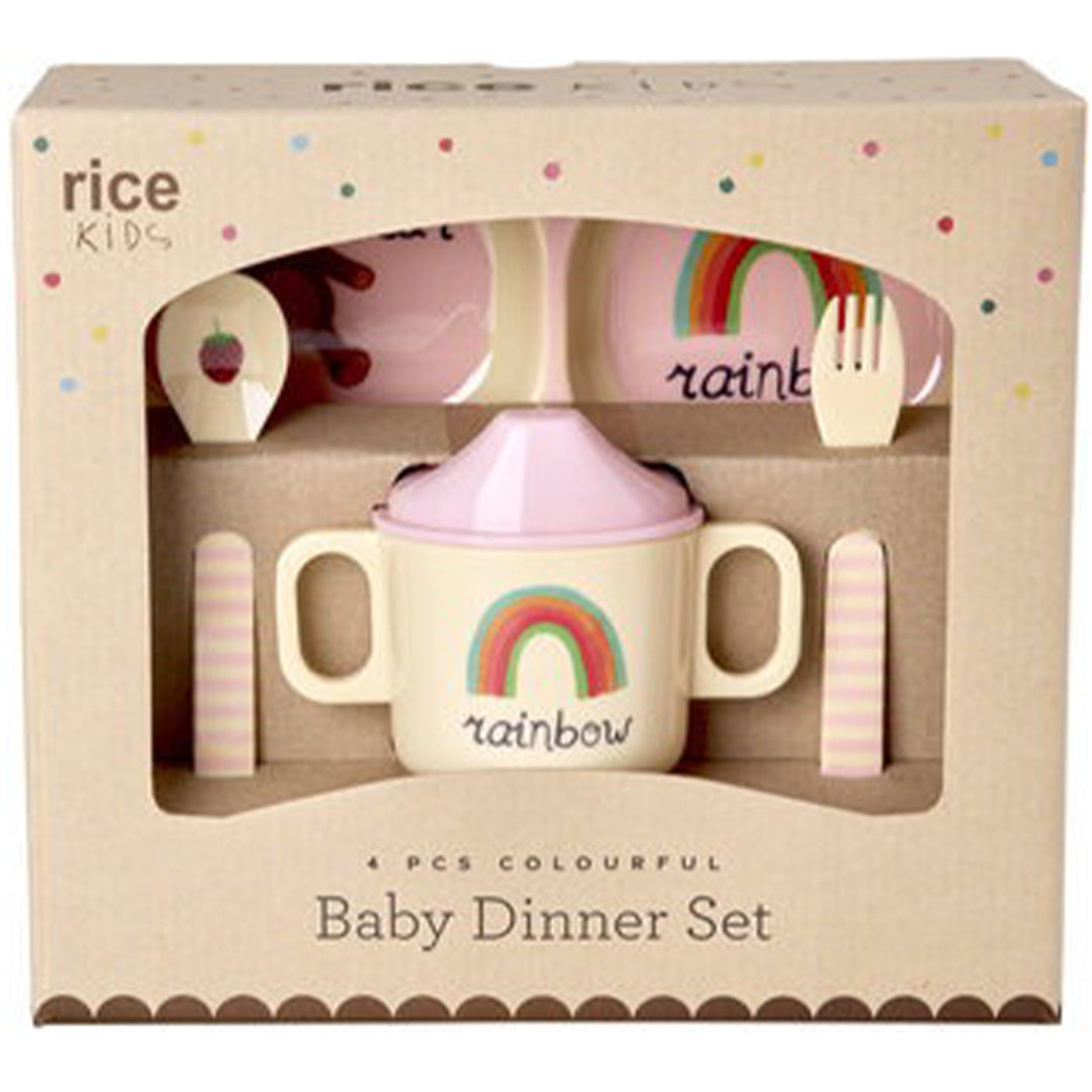 rice kinderservies abc - pink - 4st | BABOX-4ZABCI | 